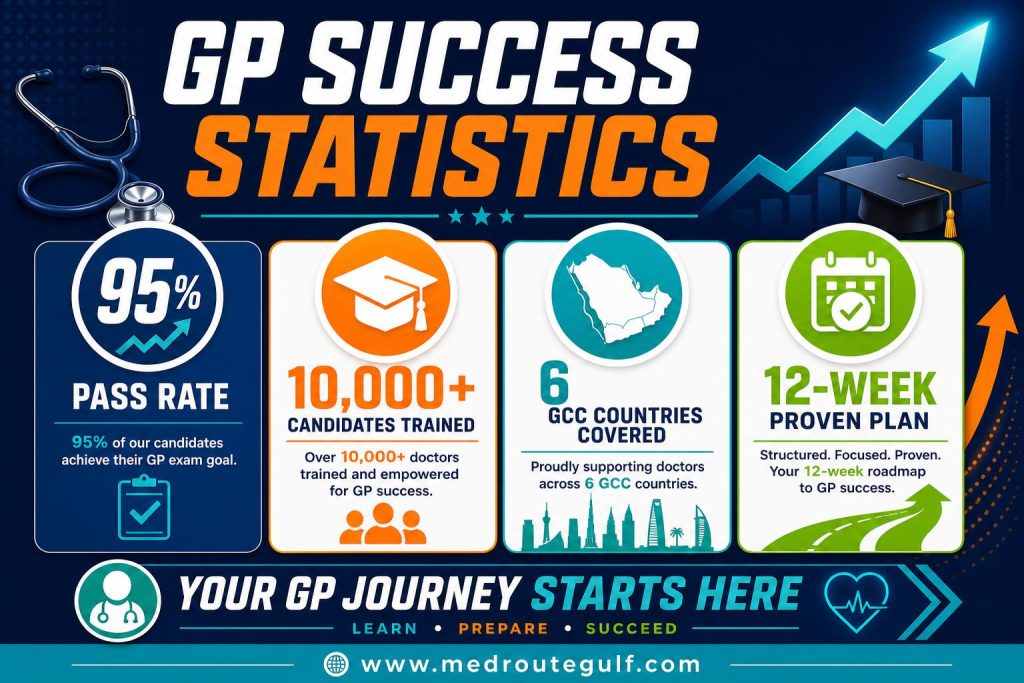General Practitioners celebrating successful GP Prometric exam preparation GCC results and obtaining their Gulf medical licenses