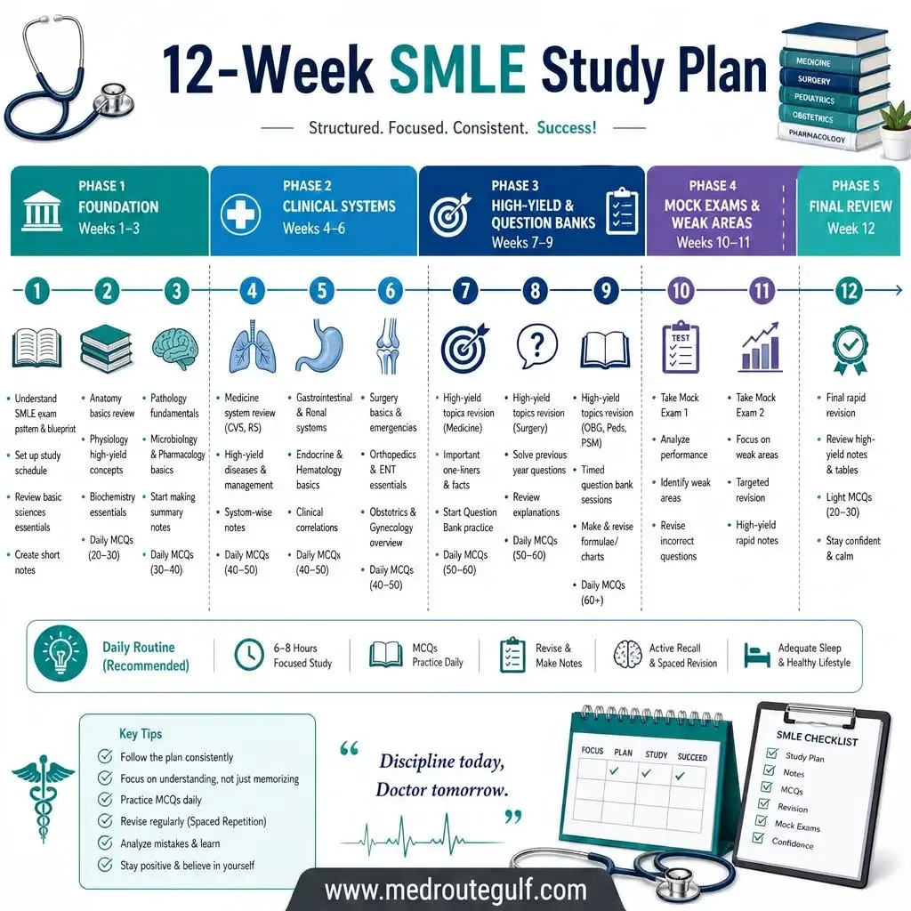 SMLE 12 Weeks Study Plan, SMLE Exam Guide, SMLE Exam preparation