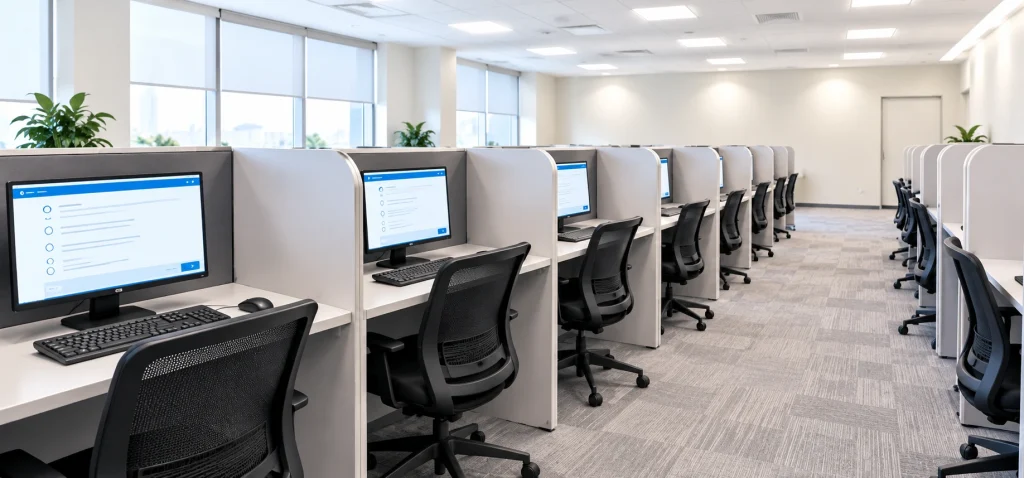Prometric computer-based testing centre environment for QCHP exam day
